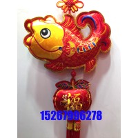 稠布繡精品彎魚掛件